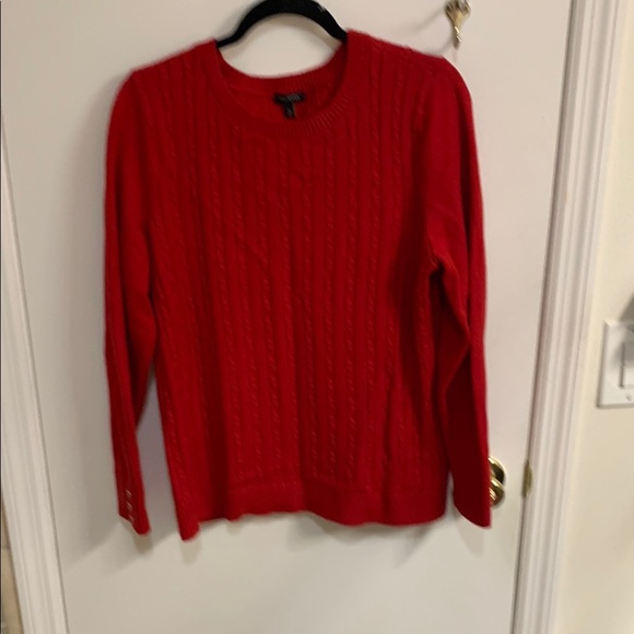 Red Talbots Cable Knit Sweater - Picture 1 of 5